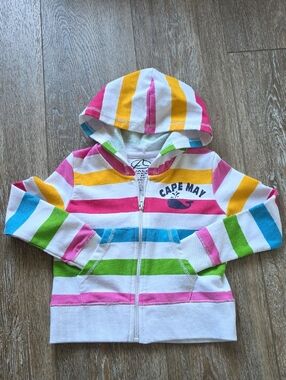 Cape May - Jersey Shore Striped Hooded Zip Sweatshirt  2T